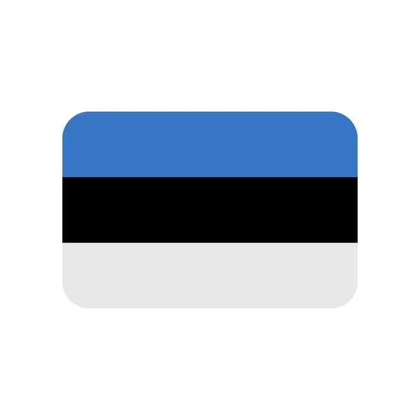 Észtország Zászló Vektor Ikon Elszigetelt Fehér Háttér — Stock Vector