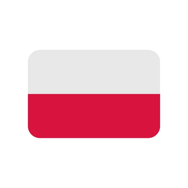 Polsko Vlajka Vektor Ikona Izolované Bílém Pozadí — Stockový vektor