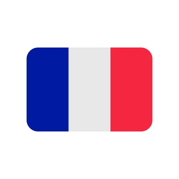 France Flag Vector Icon Isolated White Background — Stock Vector