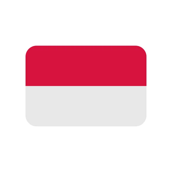 Beyaz Arkaplanda Izole Edilmiş Endonezya Bayrak Vektör Simgesi — Stok Vektör
