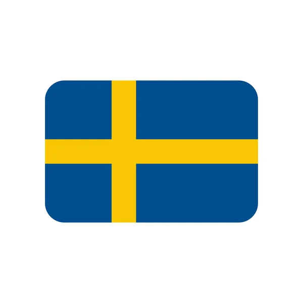 Bandera Suecia Icono Vectorial Aislado Sobre Fondo Blanco — Archivo Imágenes Vectoriales