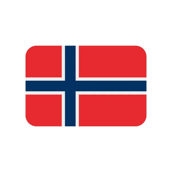 Ícone Vetor Bandeira Noruega Isolado Fundo Branco —  Vetores de Stock