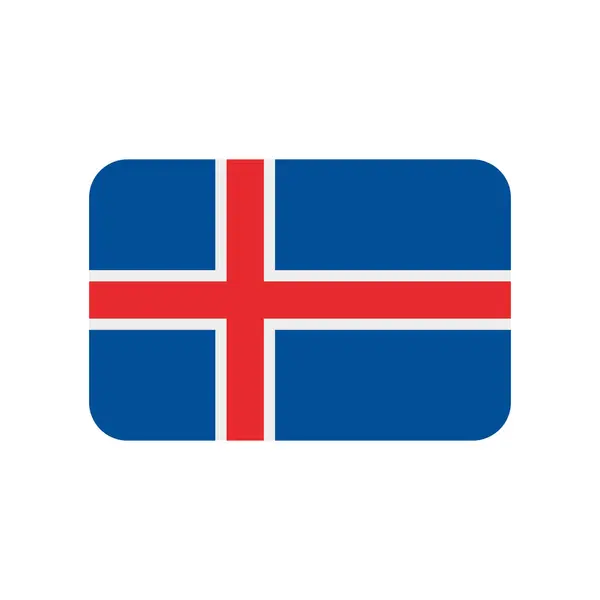 Icône Vectorielle Drapeau Islande Isolée Sur Fond Blanc — Image vectorielle