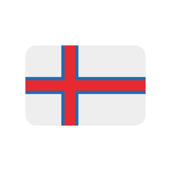 Faeröer Vlag Vector Pictogram Geïsoleerd Witte Achtergrond — Stockvector