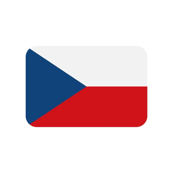 Cseh Zászló Vektor Ikon Elszigetelt Fehér Háttér — Stock Vector