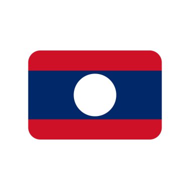 Laos bayrak vektör simgesi beyaz arkaplanda izole edildi