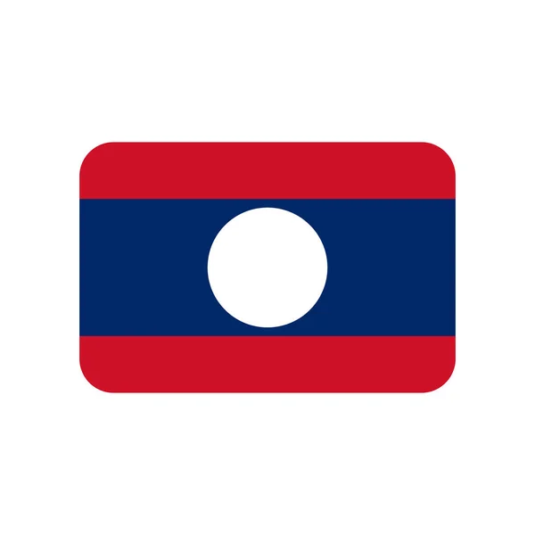 Laos Flagga Vektor Ikon Isolerad Vit Bakgrund — Stock vektor