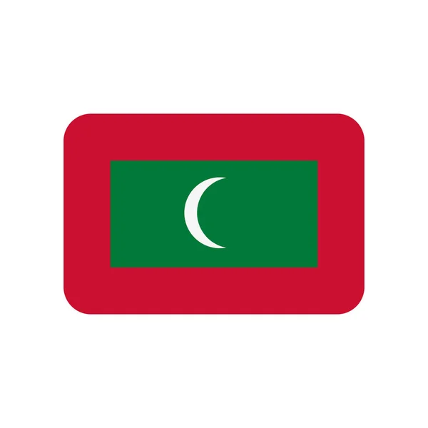 Ícone Vetorial Bandeira Maldivas Isolado Fundo Branco — Vetor de Stock