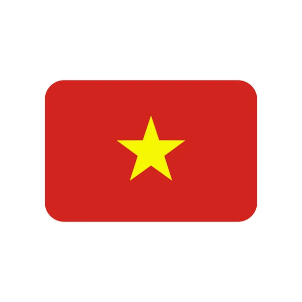 Vietnam Vlajka Vektor Ikona Izolované Bílém Pozadí — Stockový vektor