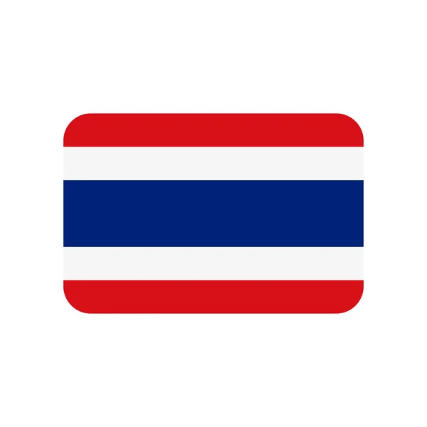 Ícone Vetor Bandeira Tailândia Isolado Fundo Branco — Vetor de Stock