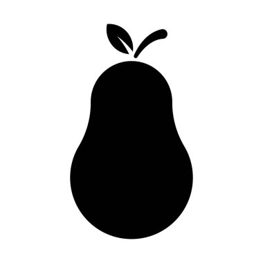 Beyaz arka plan üzerinde izole armut vektör simgesi.