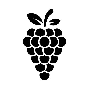 Üzüm vektörü simgesi beyaz arkaplanda izole edildi.