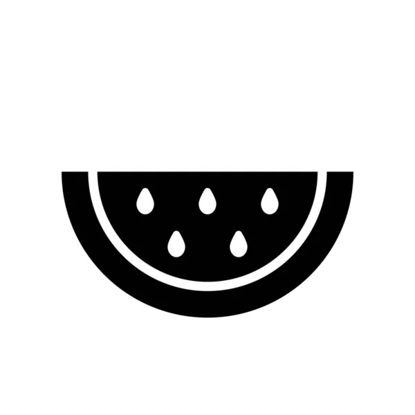Wassermelonen Vektorsymbol Isoliert Auf Weißem Hintergrund — Stockvektor