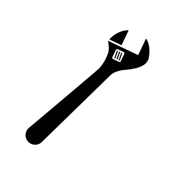 Llave Ajustable Icono Vectorial Aislado Sobre Fondo Blanco — Vector de stock