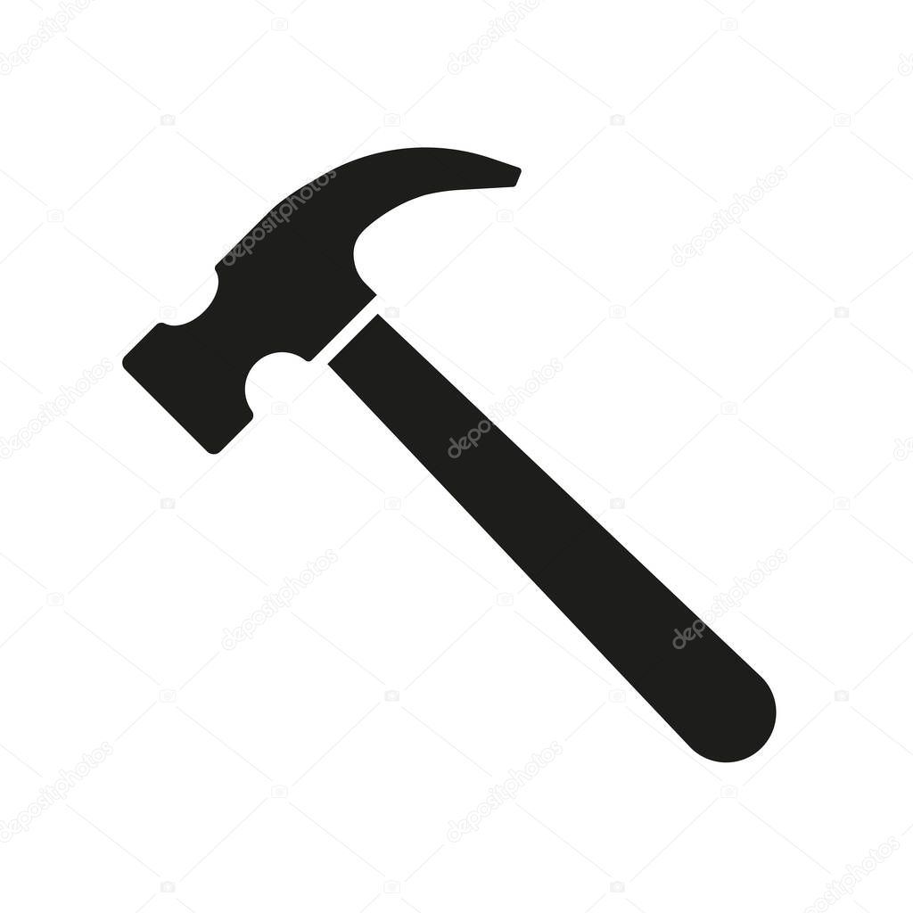 Hammer vector icon isolated on white background.