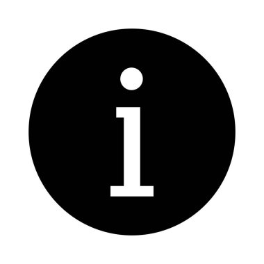 Bilgi siyah vektör simgesi beyaz arkaplanda izole edildi