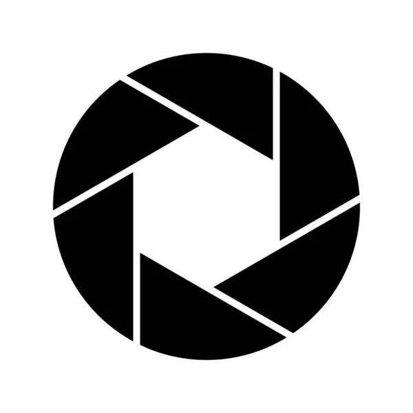 Aperture Black Vector Icon White Background — ストックベクタ