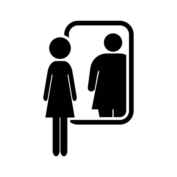 Anorexia Black Vector Icon White Background — Image vectorielle