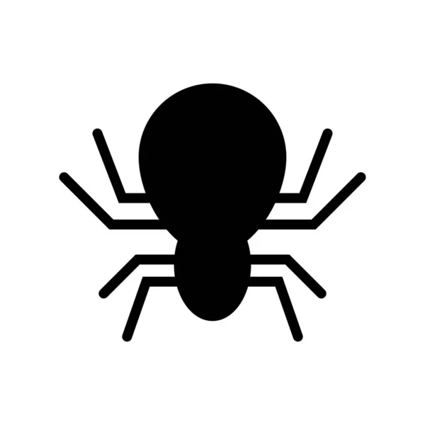 Spider Black Vector Icon Isolated White Background — Stockvektor