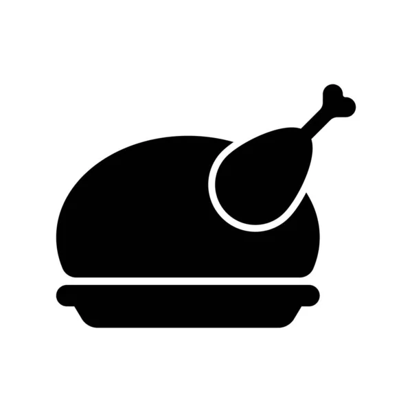Chicken Black Vector Icon Isolated White Background — стоковый вектор