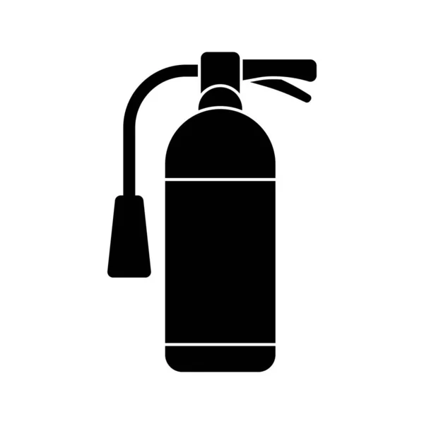 Fire Extinguisher Black Vector Icon Isolated White Background — Stock Vector