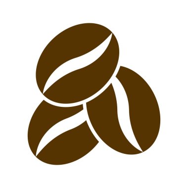 Kahverengi kahve çekirdeği vektör simgesi beyaz arkaplanda izole