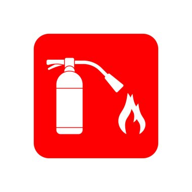 Fire extinguisher red vector sign on white background