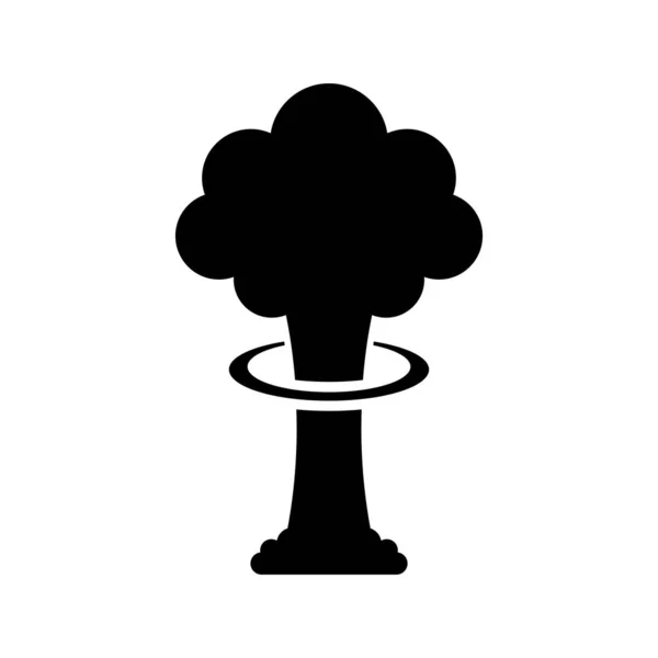 Nuclear Bomb Black Vector Icon Isolated White Background — Vetor de Stock