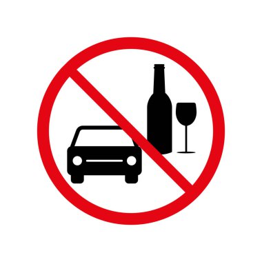 Drunk driving vector sign on white background.
