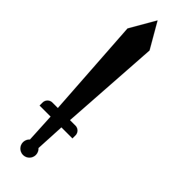 Sword Vector Icon Isolated White Background — Stock Vector