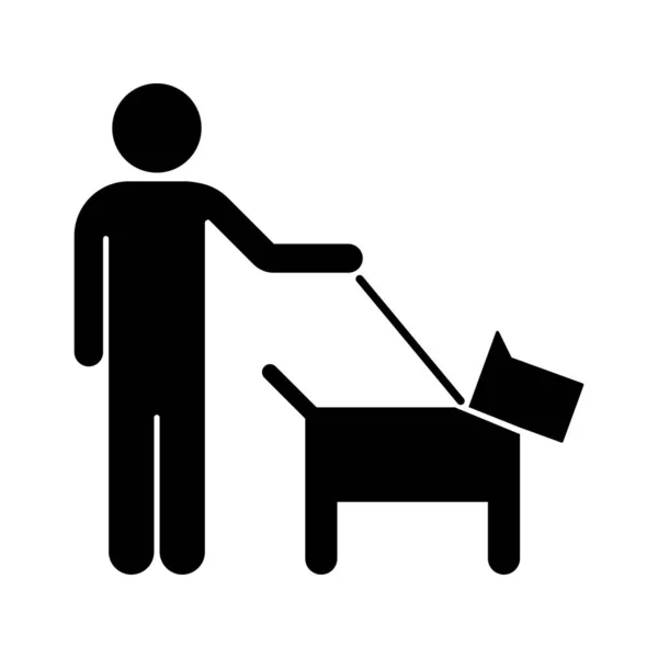 Man Dog Vector Icon Isolated White Background —  Vetores de Stock