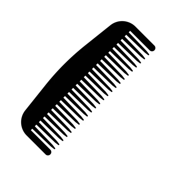 Comb Black Vector Icon Isolated White Background — Stock Vector