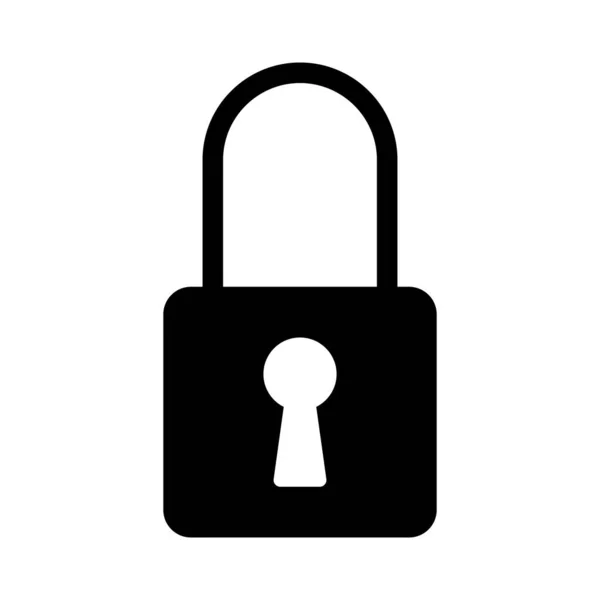 Locked Padlock Vector Icon Isolated White Background — Stock Vector