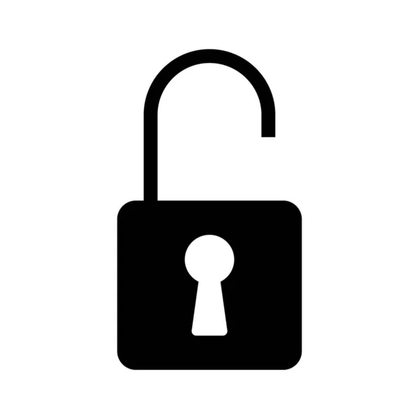 Unocked Padlock Vector Icon Isolated White Background — Stock Vector