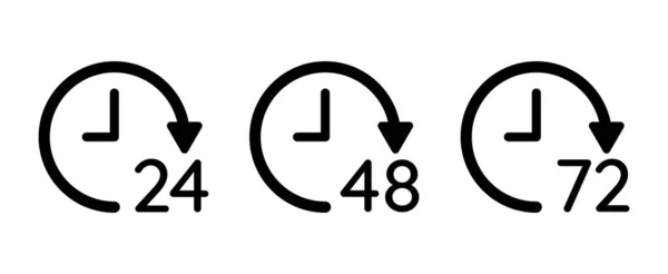 Clock Set Vector Icon Isolated White Background — Διανυσματικό Αρχείο
