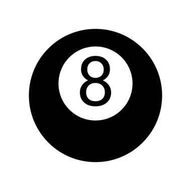 Beyaz arkaplanda 8 top siyah vektör simgesi izole edildi