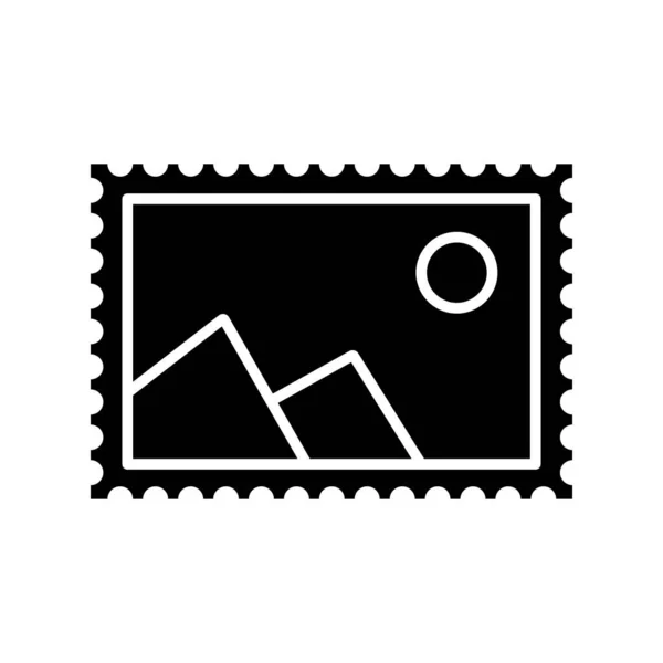 Postage Stamp Black Vector Icon Isolated White Background — ストックベクタ