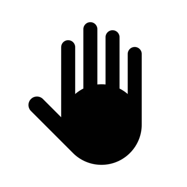 Hand Black Vector Icon Isolated White Background — Archivo Imágenes Vectoriales