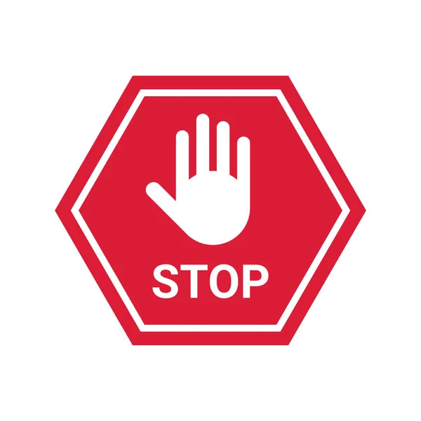 Stop Sign Vector Isolated White Background — Stok Vektör