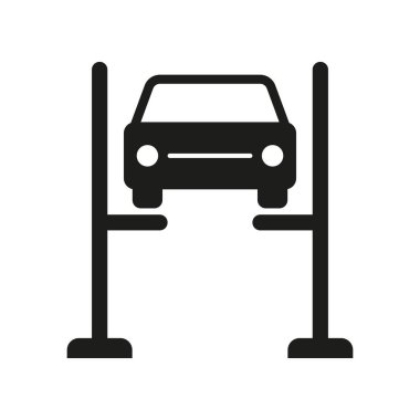 Car lifting vector icon on white background.