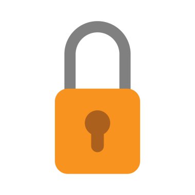 Lock vector icon isolated on white background.
