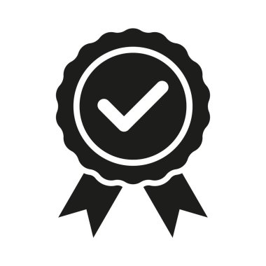 Certifiate black vector icon on white background.