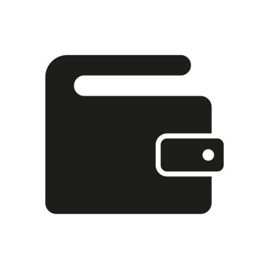 Wallet black vector icon on white background.