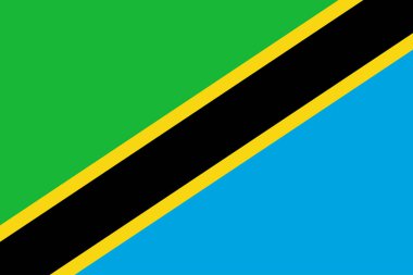 Tanzania vector flag. Aftrican country national symbol