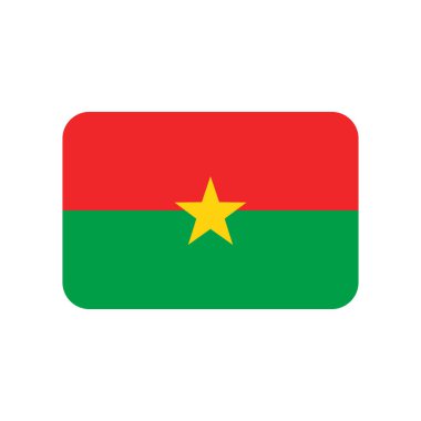 Burkina Faso vector flag with rounded corners isolated on white background