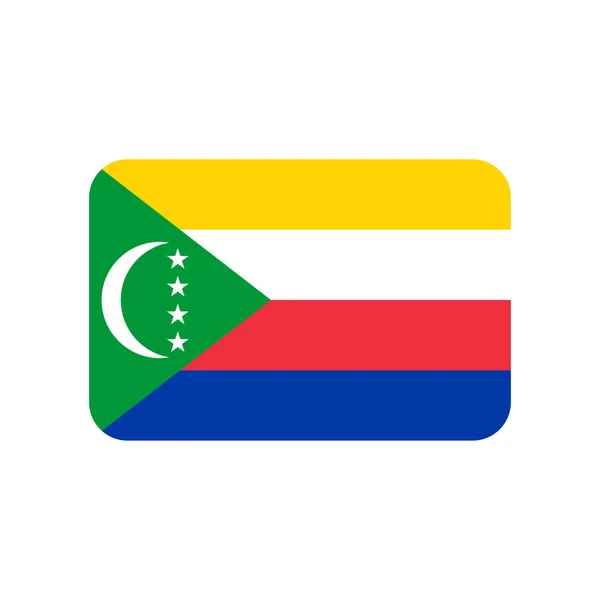 Comoros Vector Flag Rounded Corners Isolated White Background — ストックベクタ