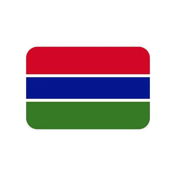 Gambia Vector Flag Rounded Corners Isolated White Background — 스톡 벡터