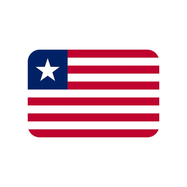Liberia Vector Flag Rounded Corners Isolated White Background — стоковый вектор