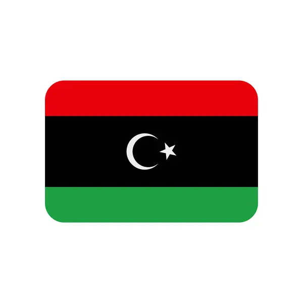 Lybia Vector Flag Rounded Corners Isolated White Background — Vetor de Stock