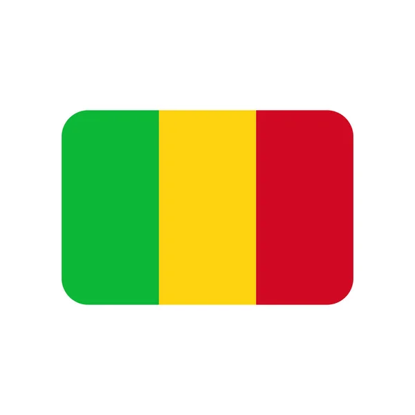 Mali Vector Flag Rounded Corners Isolated White Background — ストックベクタ